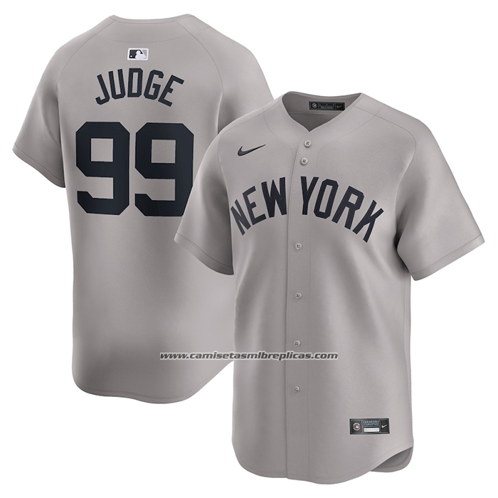 Camiseta Beisbol Hombre New York Yankees Aaron Judge Segunda Limited Gris